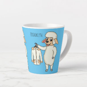 Caneca De Café Latte Carneiro bonito com cartografia de jaqueta