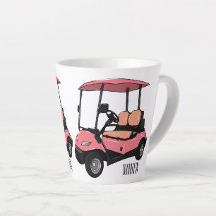 Caneca De Café Latte Carrinho de golfe / desenho animado de buggy de go