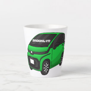Caneca De Café Latte Carro pequeno verde fofo