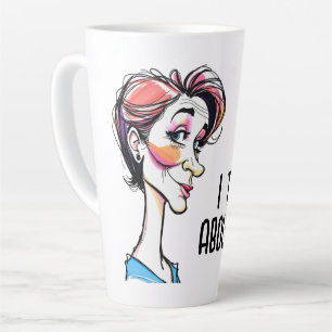 Caneca De Café Latte Cartão do Dia das Mulheres - Caricatura Engraçada 
