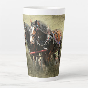 Caneca De Café Latte Cartão postal Clydesdale com Vintage Weathered
