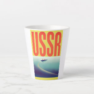 Caneca De Café Latte Cartaz de viagem da URSS Soviética