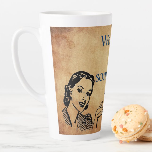 Caneca De Café Latte Cartaz retrô vintage das princesas da SlipperyJoe' (In Situ)