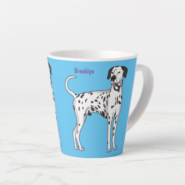 Caneca De Café Latte Cartografia de cão Dalmaciano (Ângulo direito)