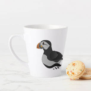 Caneca De Café Latte Cartografia de Nadação de Puffin no Atlântico Ador