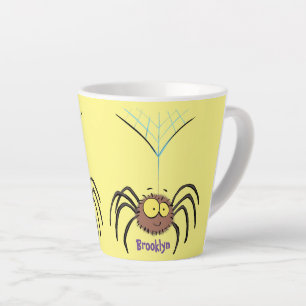 Caneca De Café Latte Cartografia engraçada e fofa da aranha