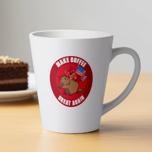 Caneca De Café Latte Cartoon Cardinal Vermelho Engraçado Faça o Café Gr