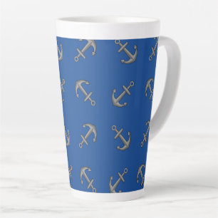 Caneca De Café Latte Cartoon de Âncora de Barcos