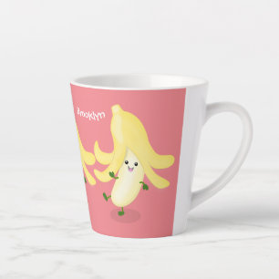 Caneca De Café Latte Cartoon de banana kawaii
