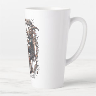 Caneca De Café Latte Cartoon de Cabra Motivacional para Escalada em Roc