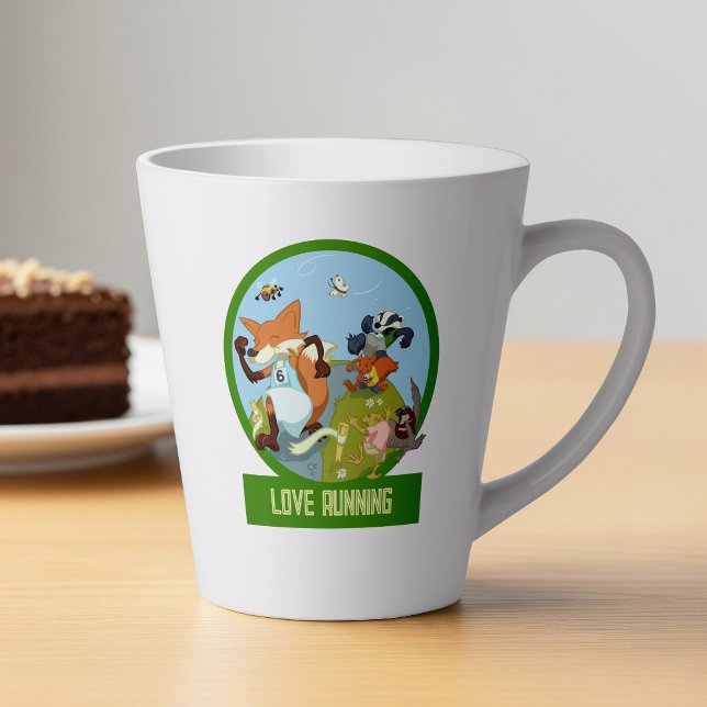 Caneca De Café Latte Cartoon de Raça de Animais da Floresta Engraçada (Criador carregado)
