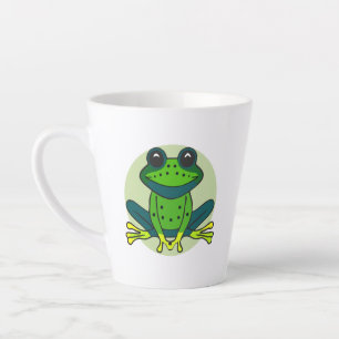 Caneca De Café Latte Cartoon de Sapo Verde