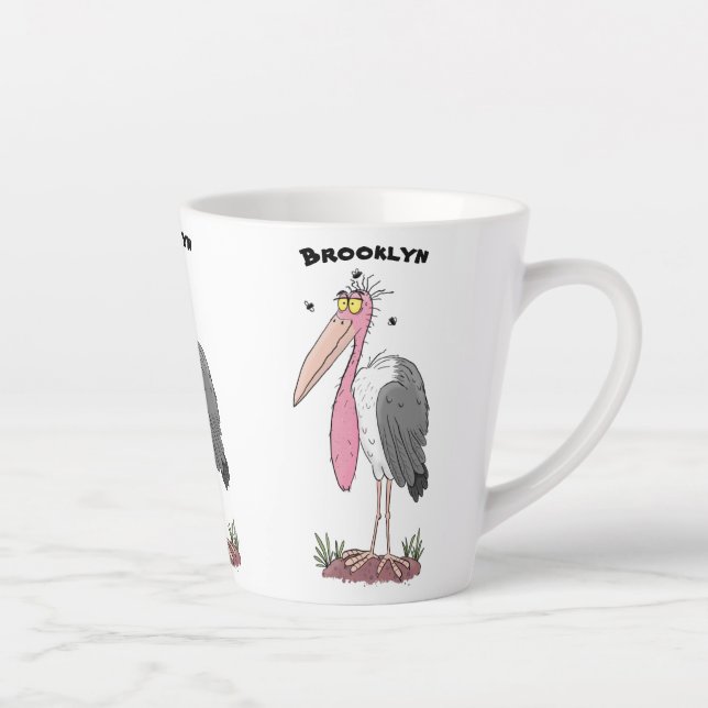 Caneca De Café Latte Cartoon engraçado marabou (Direita)