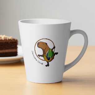 Caneca De Café Latte Cartoon Engraçado Rítmico da Gymnast Capybara Hoop