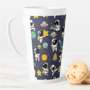 Caneca De Café Latte Cartoon espacial astronauta