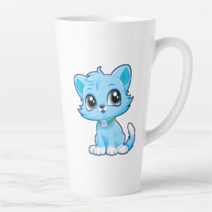 Caneca De Café Latte Cartoon Gato Adorável