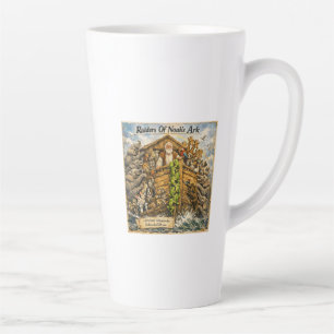 Caneca De Café Latte Cartoons dos Piratas da Arca de Noé por Rick Londo