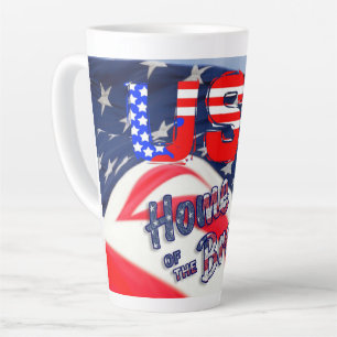 Caneca De Café Latte Casa da bandeira brava nos EUA