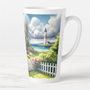 Caneca De Café Latte Casa de Campo Com Vista Para o Farol