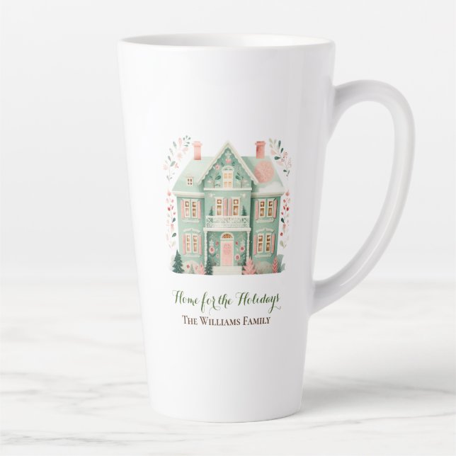 Caneca De Café Latte Casa Personalizada para Feriados Festivos Mug (Direita)