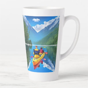 Caneca De Café Latte Casal em Kayak Kayaking Themed