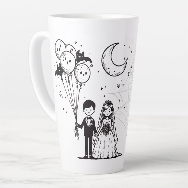 Caneca De Café Latte Casalzinho Assustador (Ângulo esquerdo)