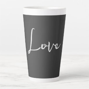 Caneca De Café Latte Casamento De Amor Com Fundo Da Cinza na moda