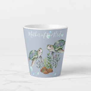 Caneca De Café Latte Casamento de Praia de Tartarugas do Mar