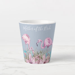 Caneca De Café Latte Casamento Tropical MÃE DE BRIDE Blushing Flamingo