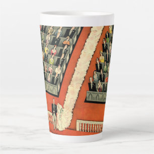 Caneca De Café Latte Casamento Vintage, Noiva e Noivo Art Déco Recém-Ca