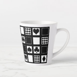 Caneca De Café Latte Casino jogando cartas para o coração atravessa clu