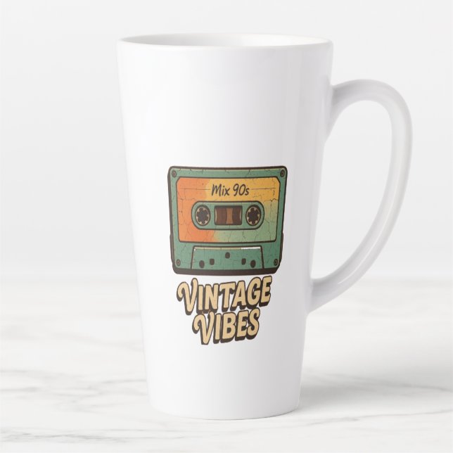 Caneca De Café Latte Cassete Clássico (Direita)