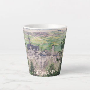 Caneca De Café Latte Castelo de Retro Neuschwanstein na Alemanha