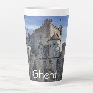 Caneca De Café Latte Castelo dos Condes em Gand