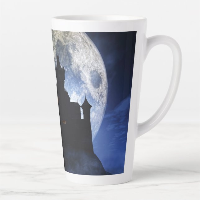 Caneca De Café Latte Castelo fantasma durante a noite (Direita)