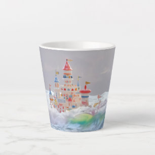 Caneca De Café Latte Castelo Mágico nas Ondas