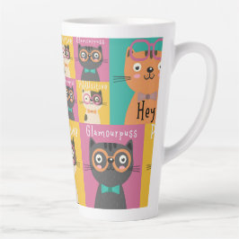 Caneca De Café Latte Cat Diz Ei Memes Engraçados   