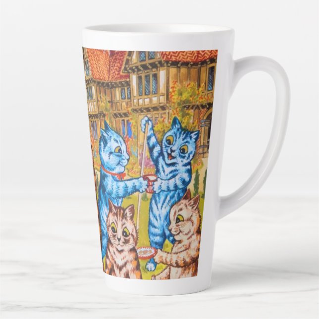 Caneca De Café Latte Cat Garden Party (Direita)