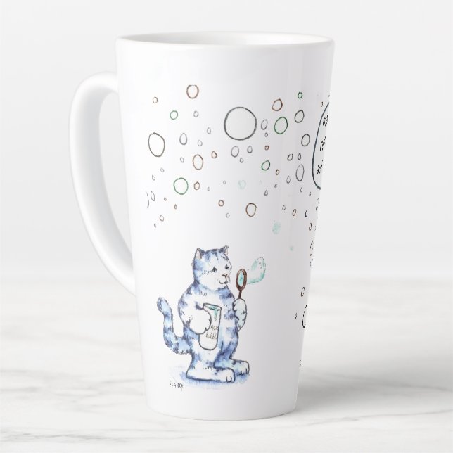 Caneca De Café Latte Cat Hopes (Ângulo esquerdo)