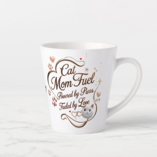 Caneca De Café Latte Cat Mãe Pequena Lata de Lata - Puro Sips com Amor