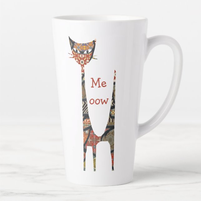 Caneca De Café Latte Cat Meow Latte Mug (Direita)