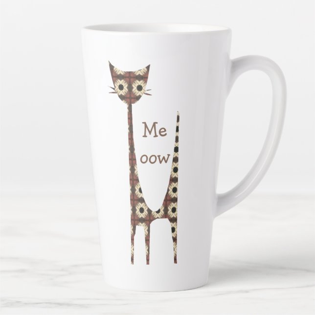 Caneca De Café Latte Cat Meow Latte Mug (Direita)