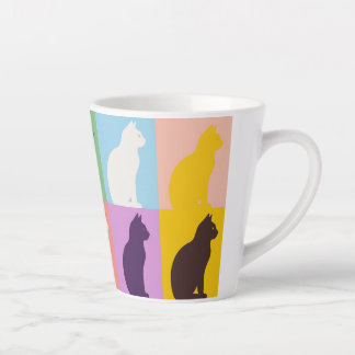 Caneca De Café Latte Cat silhouette colorful