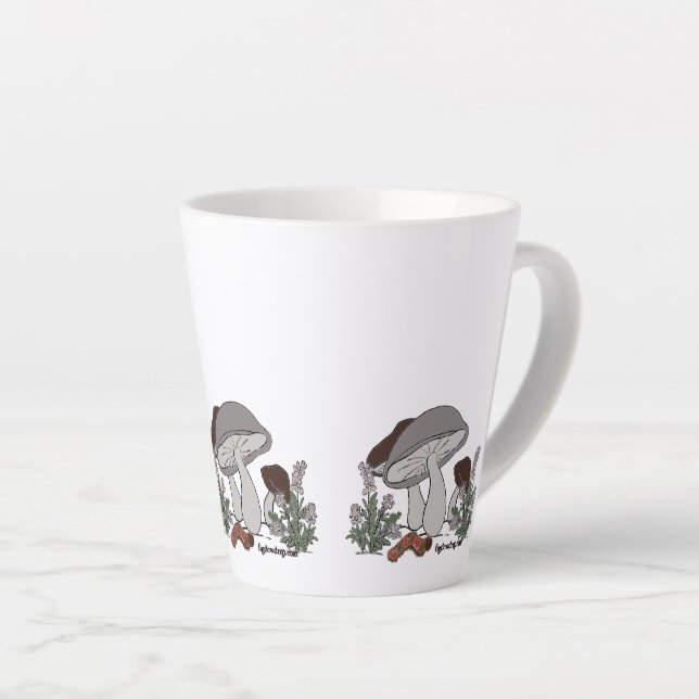 Caneca De Café Latte caterpillar mushroom small latte mug (Ângulo direito)