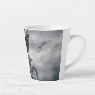 Caneca De Café Latte Cavaleiro-da-motocross