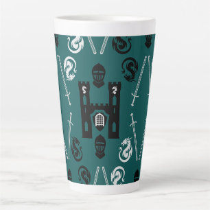 Caneca De Café Latte Cavaleiros Medievais Da Távola Redonda