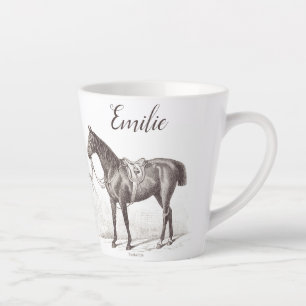 Caneca De Café Latte Cavalo antigo equestre equestre personalizado eleg