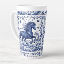 Cavalo Frísio em Prado no Estilo Delftware de Delf