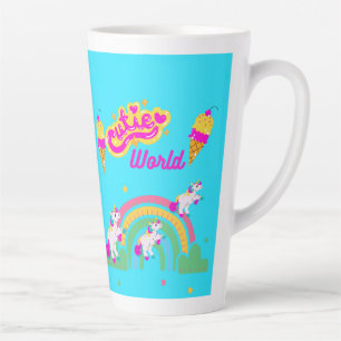 Caneca De Café Latte Cavalo mágico do Mundo das Cute e arco-íris