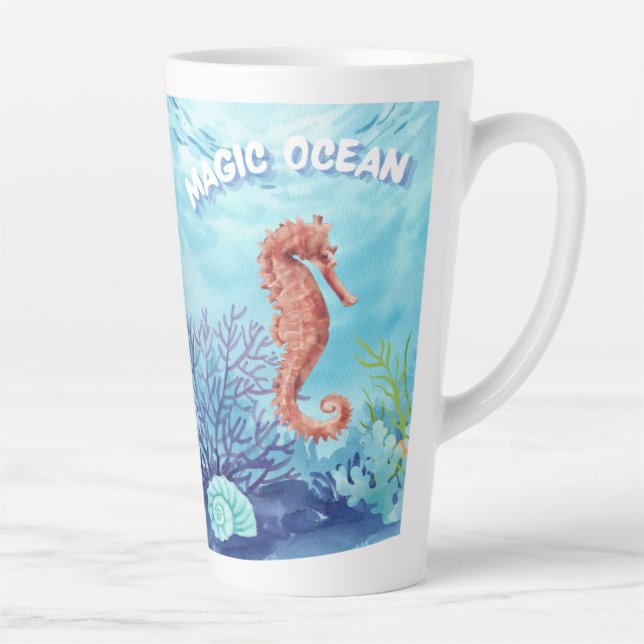 Caneca De Café Latte Cavalo oceânico (Direita)